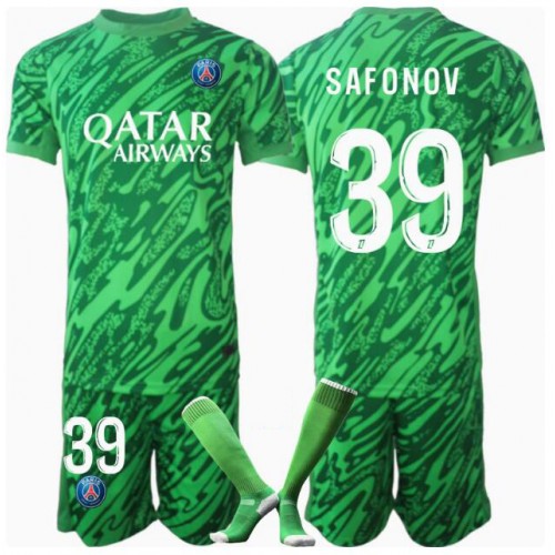 Fotbalové Dres Paris Saint-Germain Matvei Safonov #39 Brankářské Dětské Domácí 2024-25 Krátký Rukáv (+ trenýrky)
